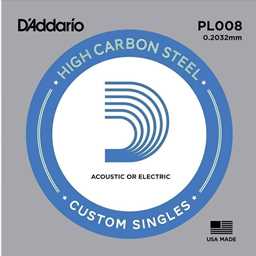 Daddario PL008 .008 Plain Steel Guitar String