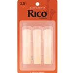 Rico 3RBC2.5 #2 1/2 Bass Clarinet Reeds Card of 3