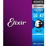 Elixir Polyweb 80/20 Bronze Light 12 String Acoustic Guitar Strings