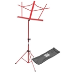 On Stage Red 2 Section Wire Music Stand with Bag