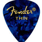 Fender 351 Shape Premium Celluloid Moto Picks Thin Blue, 12 Pack