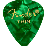 Fender 351 Shape Premium Celluloid Moto Picks Thin Green, 12 Pack