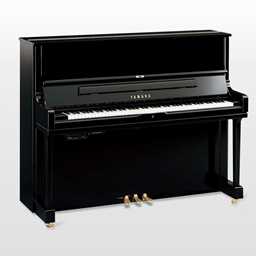 Yamaha YUS1SH2PE Silent Upright Professional Collection Series 48" Acoustic Upright Piano with Bench, Polished Ebony