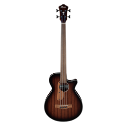 Ibanez AEGB24FEMHS AEG Fretless Acoustic Electric Bass Guitar - Mahogany Sunburst