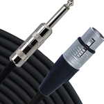 Rapco 20' Black Microphone Cable XLRF to 1/4" M