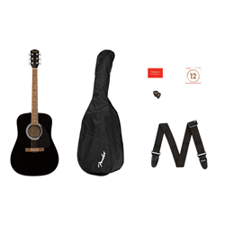Fender 0971210506 FA-115 Dreadnought Acoustic Guitar Package - Black