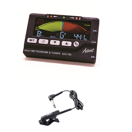 Accent ACC705 Tuner & Metronome with Korg Clip-on Contact Mic