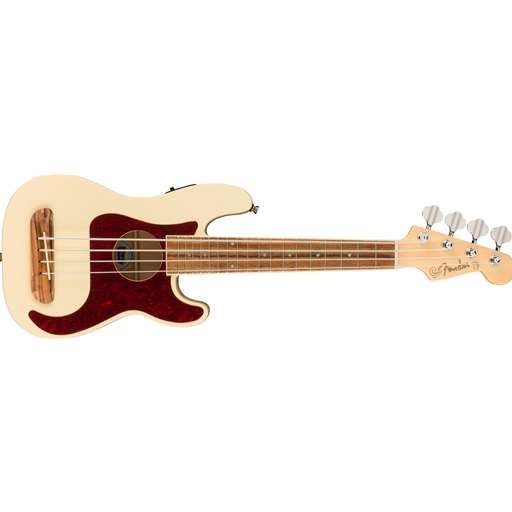 Fender 0970583505 Fullerton Precision Acoustic/Electric Bass Ukulele - Olympic White